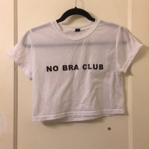 Crop No Bra Club white shirt M Free ship in bundle
